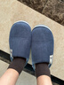 回力加絨男女棉拖鞋仿兔毛內里鎖溫腳感棉拖男款HL0411藍色40-41碼 曬單實(shí)拍圖