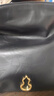 半坡飾族（bampo）中號綿綿包hobo托特包頭層牛皮大容量單肩斜挎包軟包禮物女友 墨碳黑（中號） 曬單實(shí)拍圖