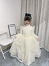 花童婚禮小女孩禮服高端秋冬公主裙女童蓬蓬紗主持人鋼琴演奏禮服 201香檳色【送皇冠】 130 【建議40-46斤】 曬單實(shí)拍圖