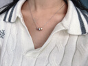 APM Monaco摩斯密碼可調節項鏈銀白色女前衛生日禮物情侶高級感毛衣鏈毛衣鏈 金色項鏈 曬單實(shí)拍圖