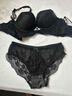 UOSO高端女士?jì)纫屡⌒仫@大聚攏收副乳防下垂性感蕾絲內褲文胸套裝 黑色-套裝 75A 34 （聚攏波波杯） 曬單實(shí)拍圖