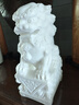 永壽祥 天然漢白玉石獅子一對精雕含球墓地墓碑庭院家用看門(mén)石雕玉石擺件 天然漢白玉【高25cm】-含球款 曬單實(shí)拍圖