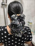 2025夏季新款洋氣碎花飄帶蝴蝶結馬尾抓夾后腦勺盤(pán)發(fā)女 碎花飄帶蝴蝶結抓夾【黑紅+黑白】 曬單實(shí)拍圖