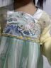 巴拉巴拉童裝女童漢服國風(fēng)連衣裙春秋寶寶襦裙演出服兒童裙子 黃綠色00334 110 曬單實(shí)拍圖