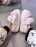 百慕傾臣HelloKitty貓棉拖鞋女士冬季包跟2024新款毛絨防滑月子鞋棉鞋女款 kt貓【包根更保暖】 38-39 適合37-38 曬單實(shí)拍圖