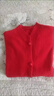 恒源祥100羊毛立領(lǐng)開(kāi)衫女秋冬韓版寬松羊毛絨毛衫針織外套 紅色 S 【80-95斤】 曬單實(shí)拍圖