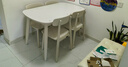 全友家居奶油風(fēng)巖板餐桌家用實(shí)木腿吃飯桌椅子客廳一桌四椅 【巖板桌面】1.3米桌+大圓弧椅*4 曬單實(shí)拍圖