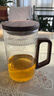 雅集玻璃杯月牙茶隔大容量豪飲杯800ml高硼硅水杯耐熱泡茶杯木蓋木把 曬單實(shí)拍圖