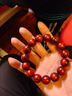 秦庭瀾境 QINTINLANJIN印度小葉紫檀手串火焰紋金星高油密檀香木手鏈文玩手把件七夕禮物 1.2*17顆-拆房老料火焰紋多金星 曬單實(shí)拍圖