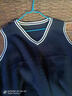 山頭林村兒童毛衣女童馬夾坎肩學(xué)院風(fēng)小學(xué)生棉毛線(xiàn)背心男童校服針織衫馬甲 19藏青 110 cm 曬單實(shí)拍圖