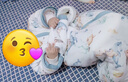 婧麒（JOYNCLEON）嬰兒衣服秋冬連體衣純棉新生兒季男女寶寶夾棉保暖對(duì)開(kāi)哈衣服爬服 中開(kāi)星月蒼綠 73cm 【6-9個(gè)月，體重7.2-9kg】 曬單實(shí)拍圖