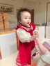 G.DUCKKIDS一周歲禮服女寶寶連衣裙兒童唐裝套裝中國風(fēng)秋季裙子嬰兒抓周衣服 紅色 90 尺碼1~2歲【 80-90cm】 曬單實(shí)拍圖
