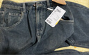 森馬（Semir）牛仔褲女抓毛闊腿褲舒適港風(fēng)冬季2025新款顯腿長(cháng)拖地褲ins潮 牛仔深黃泥染80332 M 曬單實(shí)拍圖