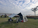 山牧全鋁支架單層四角帳篷天幕一體速開(kāi)防曬防風(fēng)自動(dòng)露營(yíng)（送防潮墊） 云逸4.2【中號加高天幕一體】 全鋁支架黑膠單層四角帳篷 曬單實(shí)拍圖