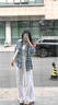 栢啟歆襯衫女上衣女裝外套長(cháng)袖襯衫女格子長(cháng)袖襯衫秋季襯衫寬松休閑外套 淺藍格子【M】 曬單實(shí)拍圖