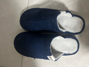 回力日系柔軟情侶棉拖秋冬家居室內保暖棉鞋男款HL0006藍色42-43碼 曬單實(shí)拍圖
