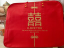 敬平結婚陪嫁收納袋婚慶四件套紅色喜被裝棉被的包裝袋子緞面牛津手提 【防潮布 燙金印刷】喜事連連 加大號60*50*35【裝8-12斤被子】 曬單實(shí)拍圖