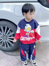 迪士尼（Disney）經(jīng)典奧特曼衣服亮燈男童春秋套裝兒童痞帥洋氣衛衣褲兩件套運動(dòng)服 藏青色 2件套 110 cm 曬單實(shí)拍圖
