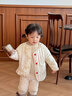 班喜迪女童棉服冬裝2025新款寶寶冬季棉衣棉襖兒童衣服加絨夾棉保暖外套 米色 100 曬單實(shí)拍圖