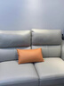 茗芮居客廳輕奢皮沙發(fā)抱枕靠墊科技布長(cháng)方形靠枕套腰枕皮質(zhì)靠背墊皮枕頭 橘橙色 40x60(腰枕含芯 曬單實(shí)拍圖
