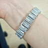 watchbond適用華為手表Watch Fit4表帶fit4pro女款fit3鑲鉆鋅合金不規則表帶智能華為手環(huán)女生時(shí)尚夏季腕帶 【升級易拆款】不規則金屬表帶鑲鉆-星光色+銀色接頭 適用：華為Fit4 曬單實(shí)拍圖