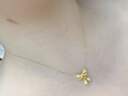 中國黃金（CHINA GOLD）黃金項鏈女足金蝴蝶結鈴蘭花純金吊墜生日圣誕節平安夜送女友老婆 足金鈴蘭花項鏈約4.2g【甄選禮盒】 曬單實(shí)拍圖