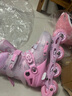 滑步輪滑鞋兒童3-6-12歲溜冰鞋女童旱冰鞋滑輪鞋全閃套裝送禮直排輪 曬單實(shí)拍圖