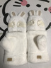 回力手套女冬季加厚毛絨保暖手套騎行電動(dòng)車(chē)學(xué)生寫(xiě)字靈活可愛(ài)兔子手套 白色 曬單實(shí)拍圖