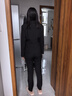 特洛曼黑色西裝套裝女職業(yè)裝正裝面試正裝大學生工作服西服外套兩件套 曬單實拍圖