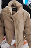 雪中飛短款羽絨服女時(shí)尚小個(gè)子休閑百搭舒適立領(lǐng)加厚保暖外套卡其色  L 曬單實(shí)拍圖