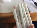 東米0.5mm黑色中性筆ins高顏值學(xué)生刷題用黑筆套裝組合按動(dòng)式水筆簽字筆 白色系【綿綿奶油】6支 曬單實(shí)拍圖
