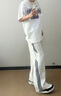 棉致2025新款衛褲男潮牌休閑男生褲子秋冬寬松加絨闊腿直筒運動(dòng)休閑褲 白花灰色（春秋款） XL 【125-140斤】 曬單實(shí)拍圖