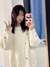 鳳蝶兒秋季針織衫女裝2025春季秋裝新款日系可愛(ài)毛衣女學(xué)生針織外套上衣 白色溫柔加厚針織衫 均碼 曬單實(shí)拍圖