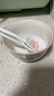 釉下彩可愛(ài)卡通碗碟套裝家用高顏值陶瓷碗筷盤(pán)餐具 2碗2勺 4件套 曬單實(shí)拍圖