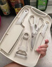 胖東來(lái)水果刀家用案板收納套裝宿舍學(xué)生菜刀二合一菜板三件套嬰兒輔食刀 乳白色 60°以上15cm12cm 曬單實(shí)拍圖