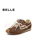 百麗（Belle）董璇同款流心糖阿甘鞋女25秋商場(chǎng)款運動(dòng)風(fēng)休閑鞋E7H1DCM5預售 棕色 4.5CM增高 36 曬單實(shí)拍圖