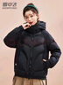 雪中飛短款羽絨服女冬季新款時(shí)尚品牌設計休閑小個(gè)子冬季加厚保暖外 黑色 XL 曬單實(shí)拍圖