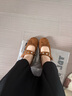 CHARLES&KEITH圓頭平底鉚釘芭蕾瑪麗珍鞋生日禮物送女友CK1-70381146 Brown棕色 39 （250） 曬單實(shí)拍圖