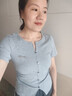 香影純棉牛仔套裝女2025夏裝新款減齡一整套穿搭復古半身裙兩件套 藍色 S 155/80A/85-95斤 曬單實(shí)拍圖