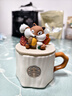 星巴克杯子狐貍陶瓷杯馬克杯耐高溫咖啡杯桌面杯教師節水杯中秋節伴手禮 木樁松鼠+蓋子+禮盒+袋子 曬單實(shí)拍圖