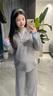 苒祺祺孕婦裝秋冬季針織毛衣套裝時(shí)尚長(cháng)袖遮肚上衣新款寬松孕婦兩件套 灰色套裝 M 曬單實(shí)拍圖