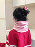 語(yǔ)嬉兒童卡通圍巾秋冬款女童條紋卡通圍脖男童護臉?lè )里L(fēng)冬季保暖護脖套 1#粉色條紋兔 3-12歲 曬單實(shí)拍圖
