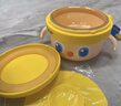 皇寵大眼萌寶寶輔食碗 兒童注水保溫碗吸盤(pán)碗 PPSU雙內膽碗克洛黃 曬單實(shí)拍圖