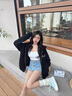 MEDM PLAY潮牌GOODBRAND LOVE IS GOOD珍珠開(kāi)衫拉鏈衛衣連帽衫男女情侶裝 黑色 M 曬單實(shí)拍圖