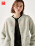 優(yōu)衣庫女裝仿羊羔絨搖粒絨圓領(lǐng)開(kāi)衫/千金風(fēng)外套472938 30 淺米色 M /160/84A 曬單實(shí)拍圖