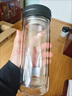 富光（FUGUANG）2025新款水杯雙層玻璃杯男女X1908泡茶杯320/380/500ml車(chē)載禮品 黑色320ML 曬單實(shí)拍圖