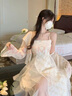 FOX.G新品連衣裙裙子女夏季套裝兩件套2025新款衣服女裝法式純欲吊帶裙 網(wǎng)紗拼接碎花吊帶裙+開(kāi)衫兩件套 XL 【建議110-120斤】 曬單實(shí)拍圖