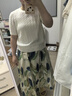 自巧小個(gè)子老錢(qián)風(fēng)短袖麻花針織衫女2025春裝新款正肩顯瘦圓領(lǐng)上衣 雅白色 S （3碼） 曬單實(shí)拍圖