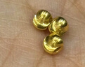 愛(ài)名黃金貓眼轉運珠 999足金散珠金珠子DIY手鏈配珠 6mm（金重約0.22g） 曬單實(shí)拍圖