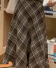 香影復古格子毛呢半身裙女2025冬季新款含羊毛高腰顯瘦咖色中長(cháng)裙 咖色 M 160/84A/95-110斤 曬單實(shí)拍圖